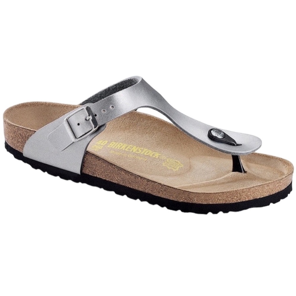 Birkenstock GIZEH SILVER Birko-Flor Size 33
